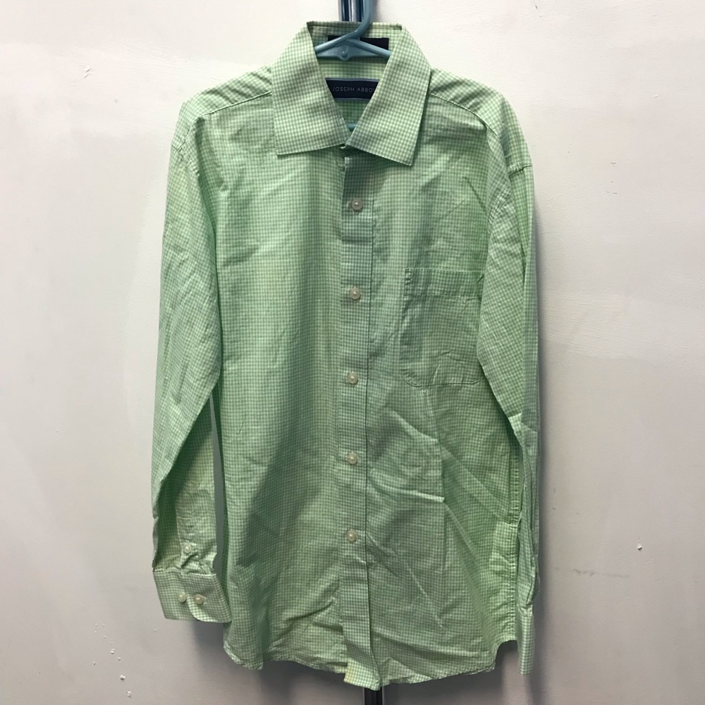 JOSEPH ABBOUD Cotton Checkered Shirt - Size 14